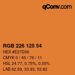 Código de color: RGB 226 125 54 | qconv.com