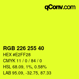 Código de color: RGB 226 255 40 | qconv.com