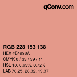 Code couleur: RGB 228 153 138 | qconv.com