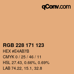Farbcode: RGB 228 171 123 | qconv.com