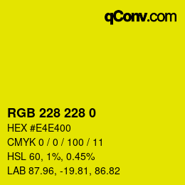 Code couleur: RGB 228 228 0 | qconv.com