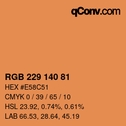 Color code: RGB 229 140 81 | qconv.com