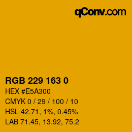 Código de color: RGB 229 163 0 | qconv.com