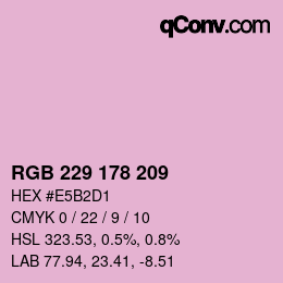 Code couleur: RGB 229 178 209 | qconv.com