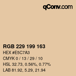 Código de color: RGB 229 199 163 | qconv.com