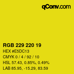 Código de color: RGB 229 220 19 | qconv.com