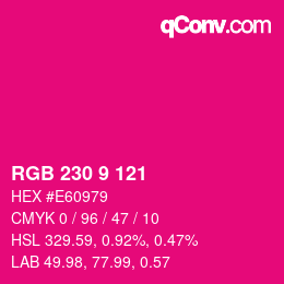 Code couleur: RGB 230 9 121 | qconv.com