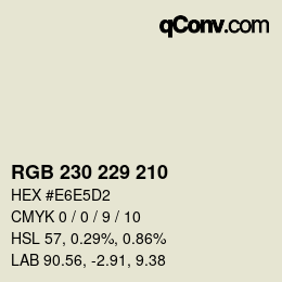 Código de color: RGB 230 229 210 | qconv.com