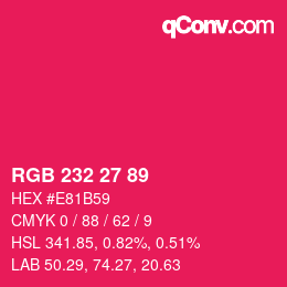 Código de color: RGB 232 27 89 | qconv.com