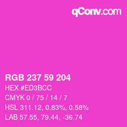 Color code: RGB 237 59 204 | qconv.com