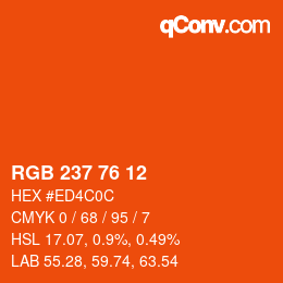 Código de color: RGB 237 76 12 | qconv.com