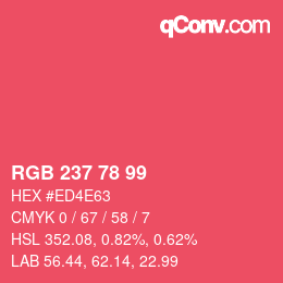 Code couleur: RGB 237 78 99 | qconv.com