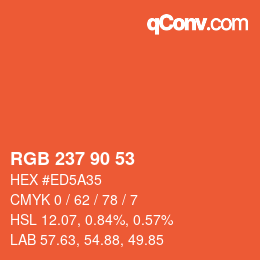 Código de color: RGB 237 90 53 | qconv.com