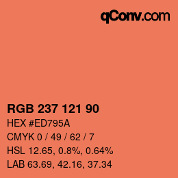 Color code: RGB 237 121 90 | qconv.com