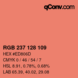 Color code: RGB 237 128 109 | qconv.com