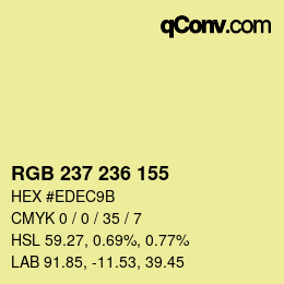 Código de color: RGB 237 236 155 | qconv.com