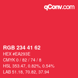 Code couleur: RGB 234 41 62 | qconv.com