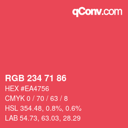 Código de color: RGB 234 71 86 | qconv.com