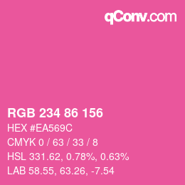 Color code: RGB 234 86 156 | qconv.com