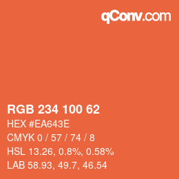 Farbcode: RGB 234 100 62 | qconv.com