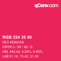 Code couleur: RGB 234 35 90 | qconv.com