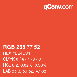 Código de color: RGB 235 77 52 | qconv.com