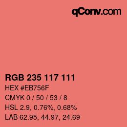 Farbcode: RGB 235 117 111 | qconv.com