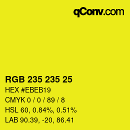 Code couleur: RGB 235 235 25 | qconv.com