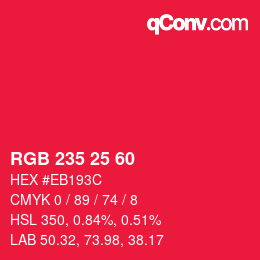 Color code: RGB 235 25 60 | qconv.com