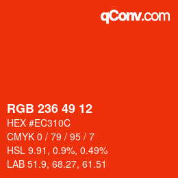 Code couleur: RGB 236 49 12 | qconv.com