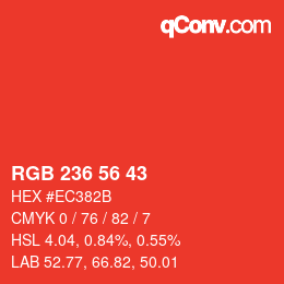 Color code: RGB 236 56 43 | qconv.com