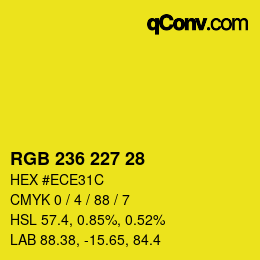 Farbcode: RGB 236 227 28 | qconv.com