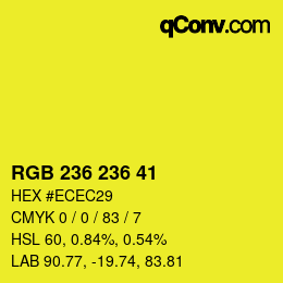 Código de color: RGB 236 236 41 | qconv.com