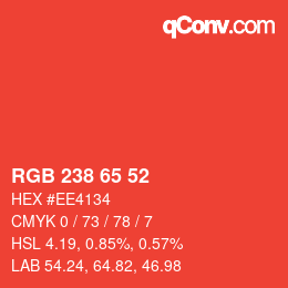 Code couleur: RGB 238 65 52 | qconv.com