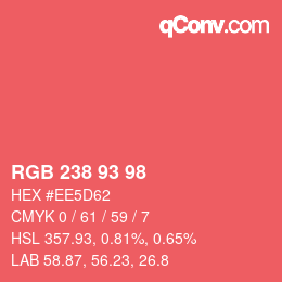 Code couleur: RGB 238 93 98 | qconv.com