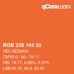 カラーコード: RGB 238 104 52 | qconv.com