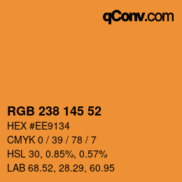 Código de color: RGB 238 145 52 | qconv.com