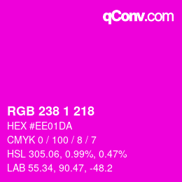 Color code: RGB 238 1 218 | qconv.com