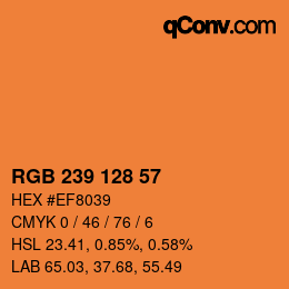 Color code: RGB 239 128 57 | qconv.com