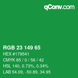 Code couleur: RGB 23 149 65 | qconv.com