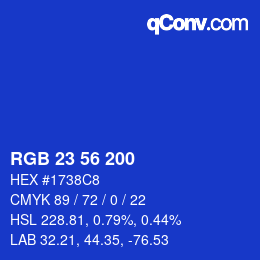 Color code: RGB 23 56 200 | qconv.com