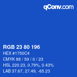 Code couleur: RGB 23 80 196 | qconv.com