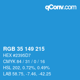 Código de color: RGB 35 149 215 | qconv.com