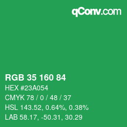 Código de color: RGB 35 160 84 | qconv.com