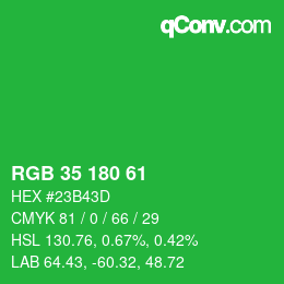 Código de color: RGB 35 180 61 | qconv.com