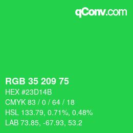 Código de color: RGB 35 209 75 | qconv.com