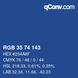 Código de color: RGB 35 74 143 | qconv.com