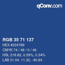 カラーコード: RGB 35 71 137 | qconv.com