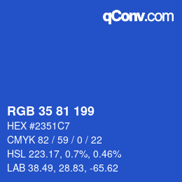 Código de color: RGB 35 81 199 | qconv.com