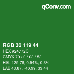 Código de color: RGB 36 119 44 | qconv.com